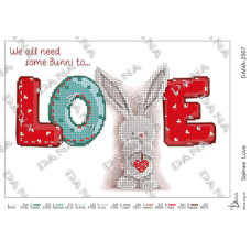 Зайчик Love. Заготовка під бісер (Код:2567)