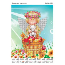 Фруктова корзинка. Малюнок для вишивки бісером (Код:140)