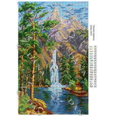 Гірський водоспад. Заготовка для бісеру (Код:3453)