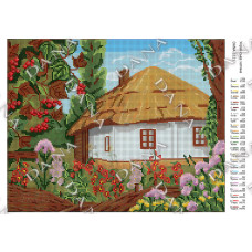 Українська хатина. Схема для бісеру (Код:3221)