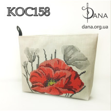Червоний мак. Готова косметичка під бісер (Код:КОС158)
