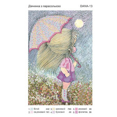 Дівчинка з парасолькою. Схема для вишивання бісером (Код:13)