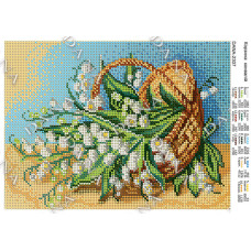 Корзина конвалій. Схема для вишивки бісером чи нитками (Код:2307)