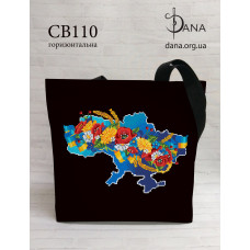 Україна Єдина. Пошита сумка-шопер під вишивання бісером (Код:СВ110)