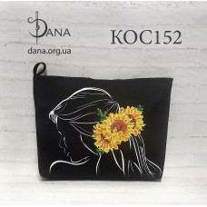 Соняшник в волоссі. Пошита косметичка під бісер (Код:КОС152)