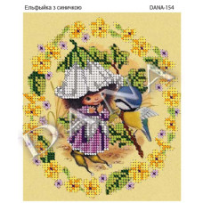 Ельфійка з синичкою. Схема для вишивки бісером (Код:154)