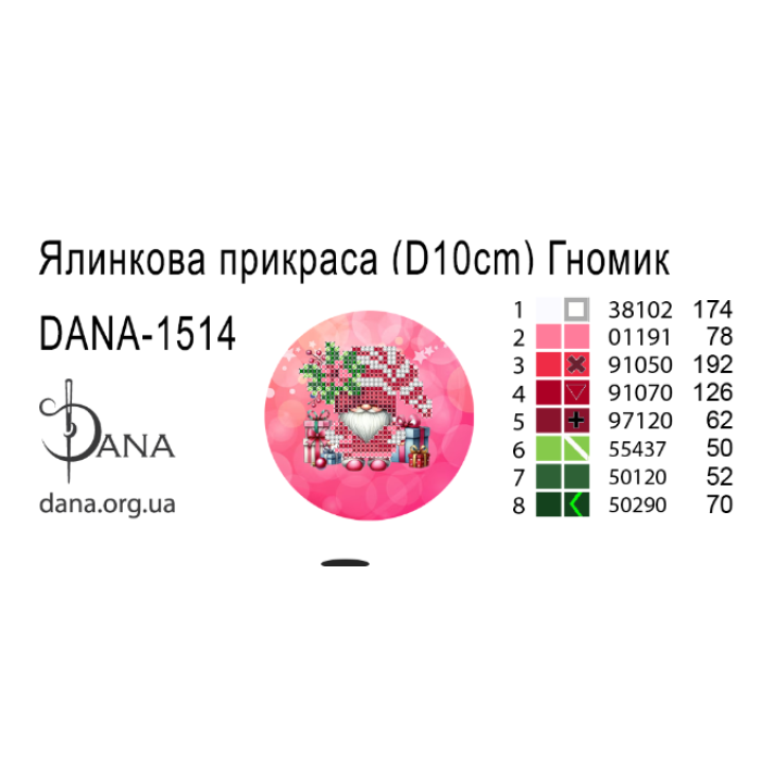 Пошита ялинкова прикраса під вишивку бісером. Гномики (Код:1514П)
